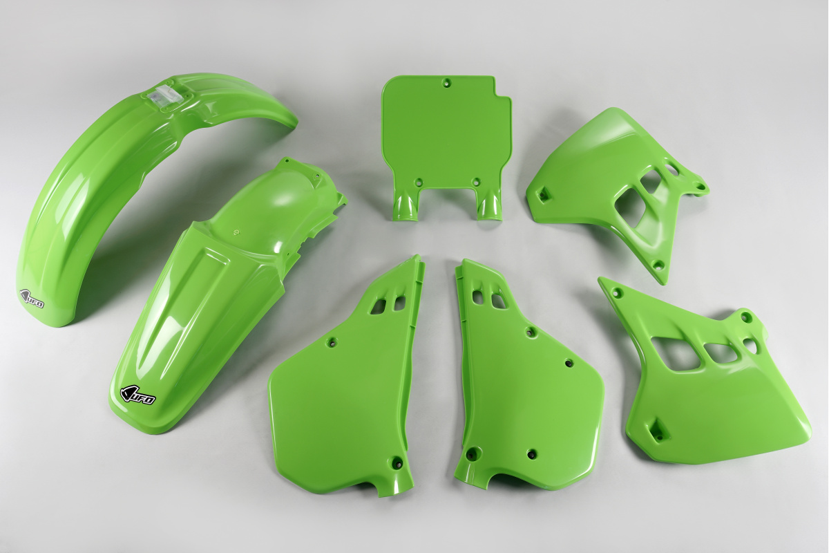 Plastic Kit green for Kawasaki KX 250 (1990-91) - REPLICA PLASTICS - KAKIT188-026 - Ufo Plast