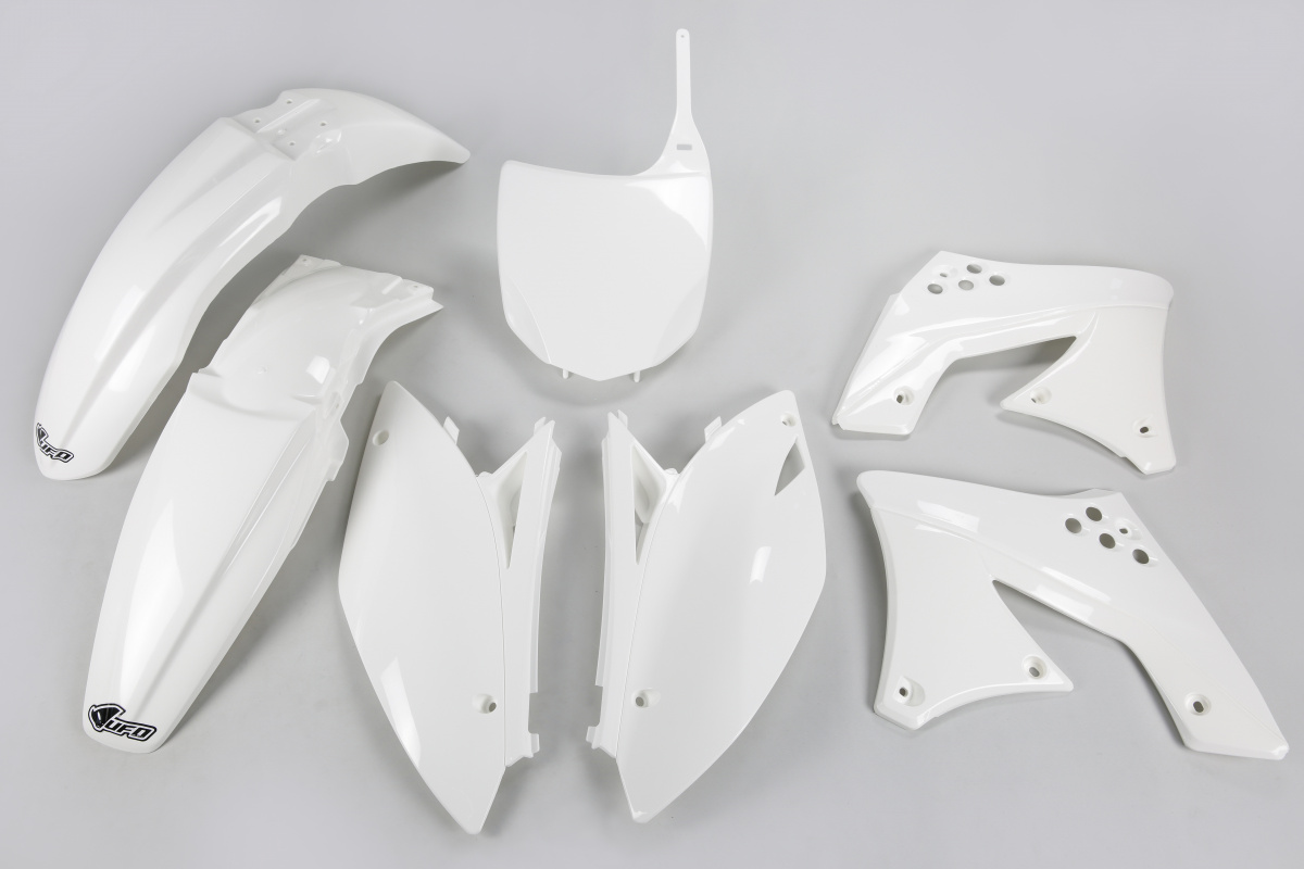 Plastic Kit white for Kawasaki KXF 250 (2009-12) - REPLICA PLASTICS - KAKIT212-047 - Ufo Plast