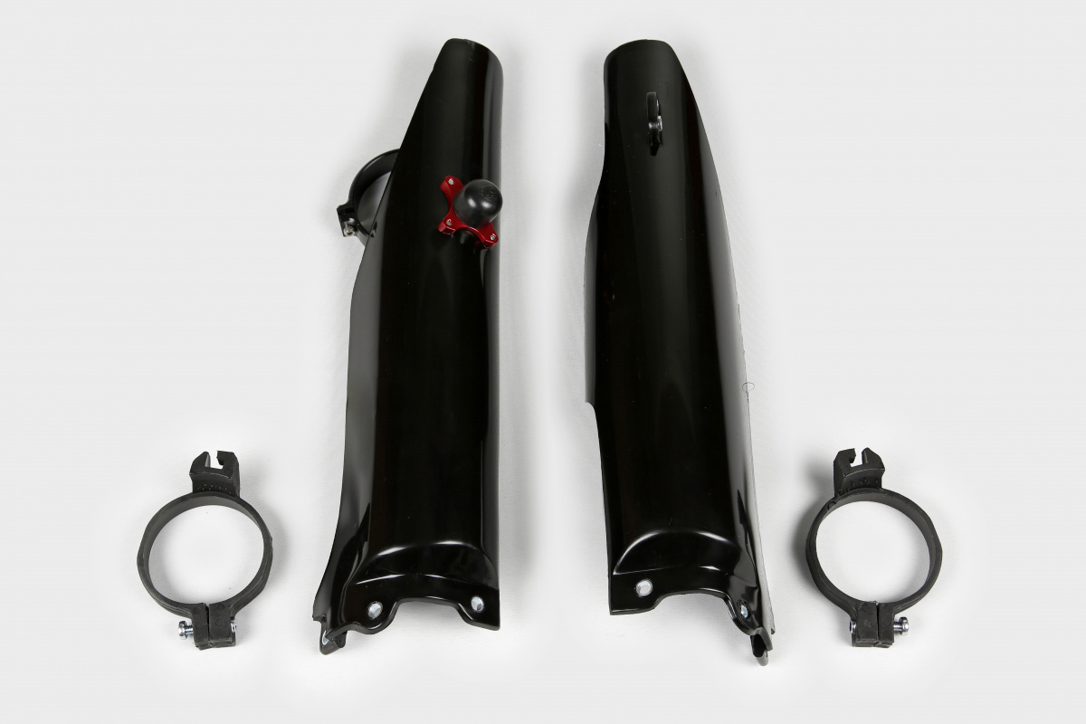 Fork slider protectors + quick starter - black - Kawasaki - REPLICA PLASTICS - KA03774-001 - UFO Plast