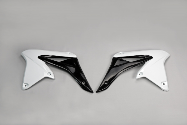 Radiator covers - white-black - Suzuki - REPLICA PLASTICS - SU04928-041 - UFO Plast