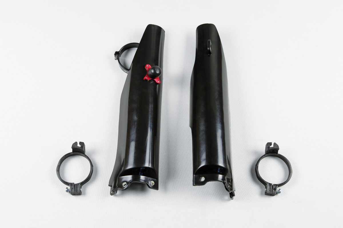 Fork Slider Protector + Quick Starter black for Suzuki RMZ 250 (2004-06) - REPLICA PLASTICS - SU03974-001 - Ufo Plast