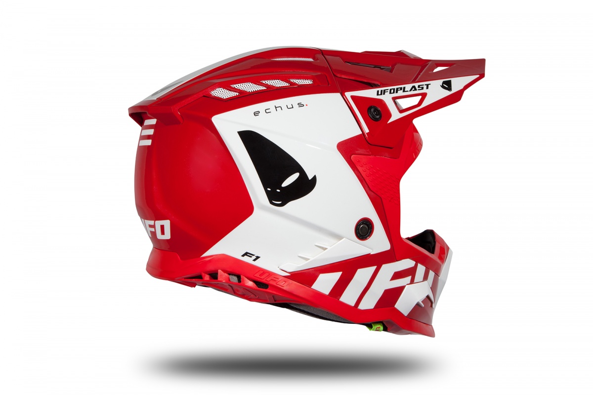 Motocross helmet Echus red and white glossy - Home - HE170 - Ufo Plast