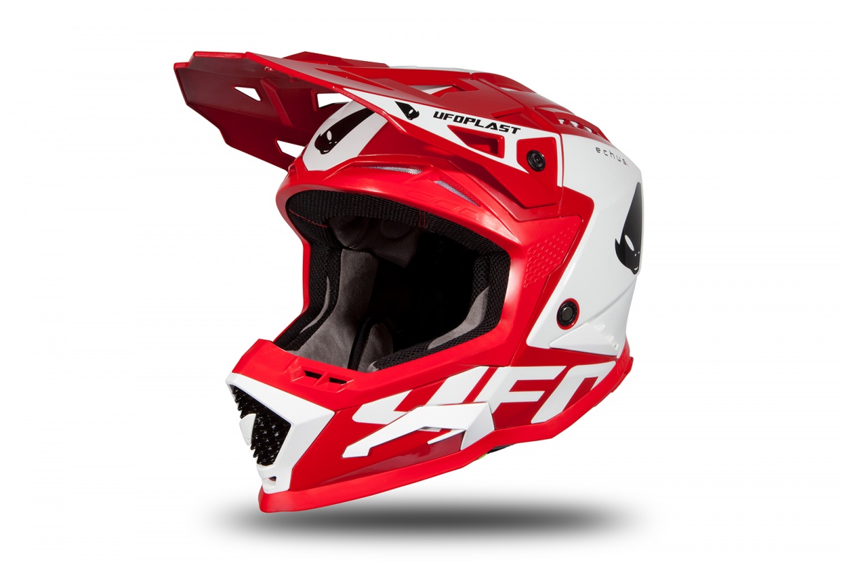 Motocross helmet Echus red and white glossy - Home - HE170 - Ufo Plast