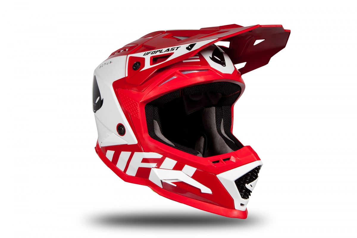 Motocross helmet Echus red and white glossy - Home - HE170 - Ufo Plast