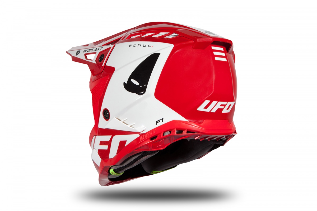 Motocross helmet Echus red and white glossy - Home - HE170 - Ufo Plast