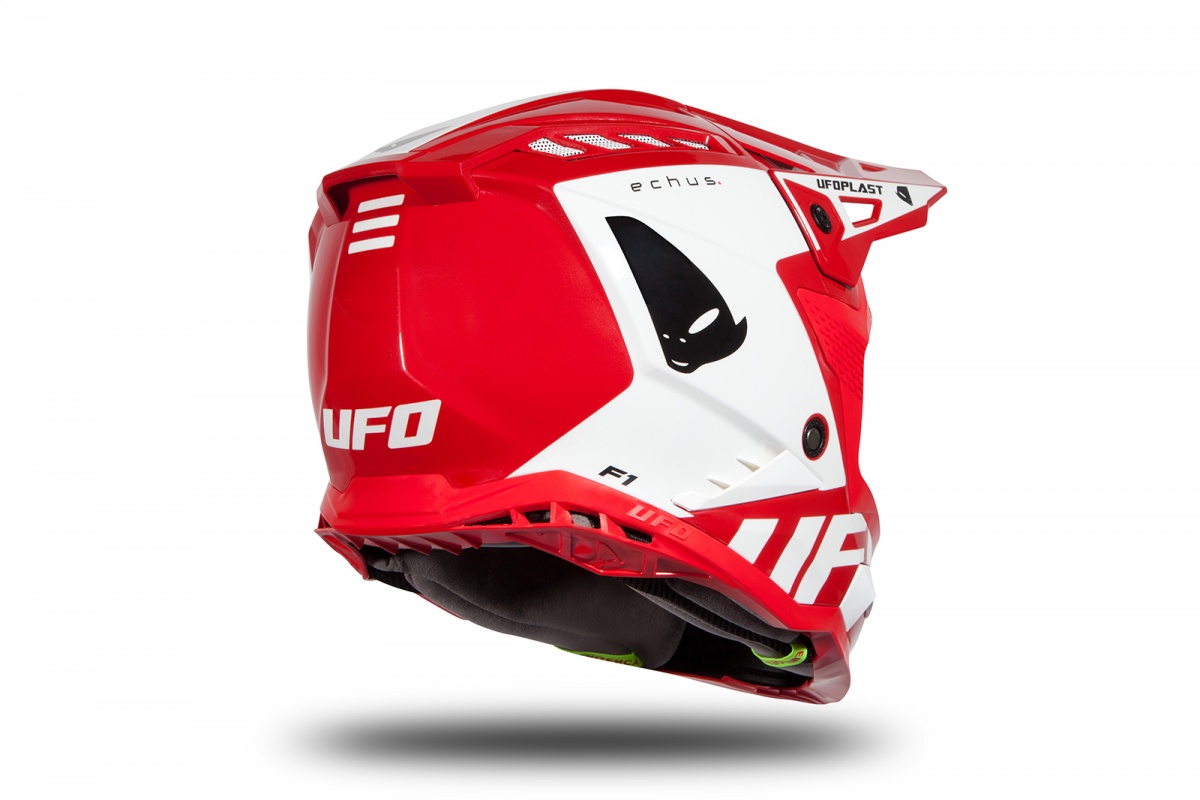 Motocross helmet Echus red and white glossy - Home - HE170 - Ufo Plast