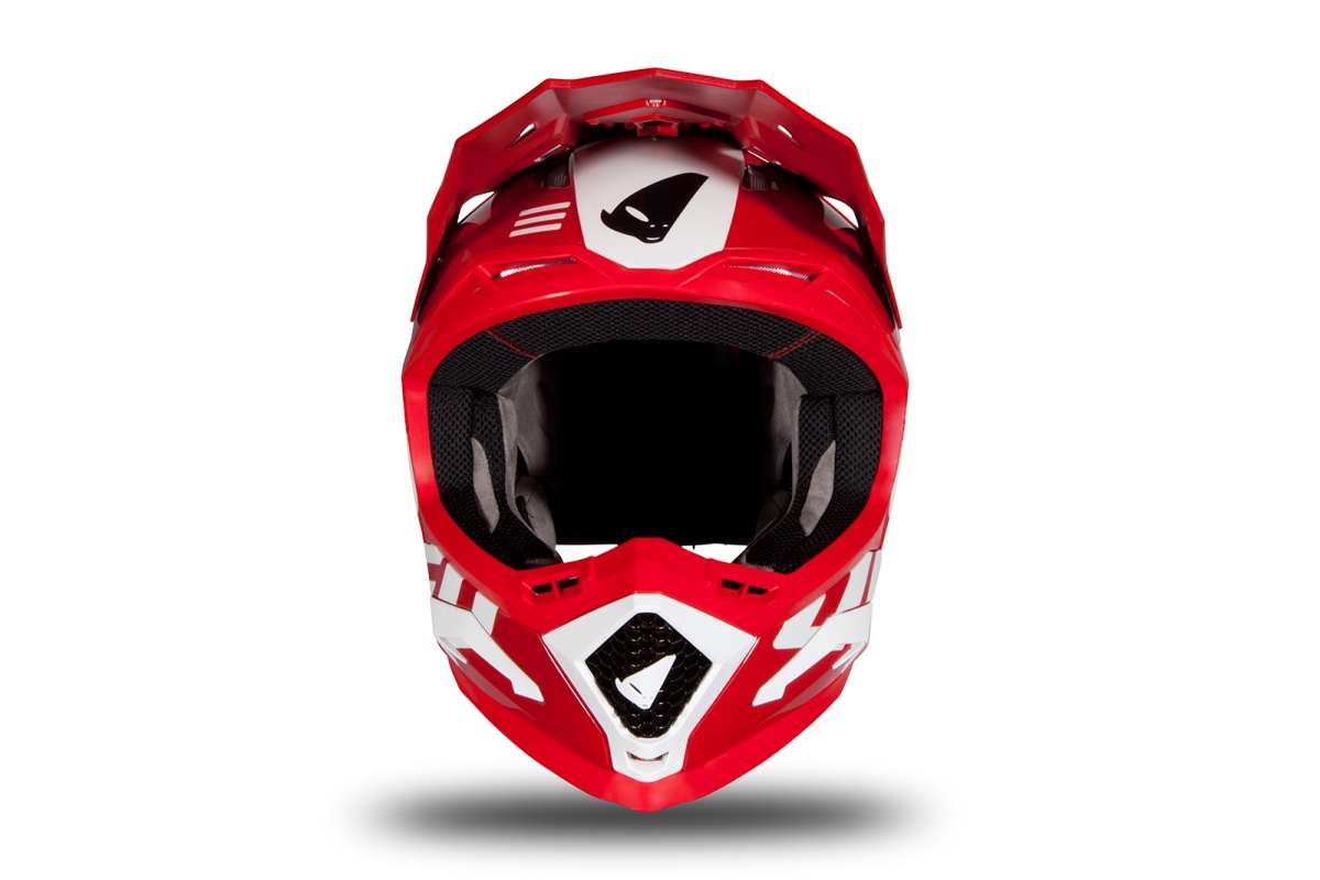 Motocross helmet Echus red and white glossy - Home - HE170 - Ufo Plast