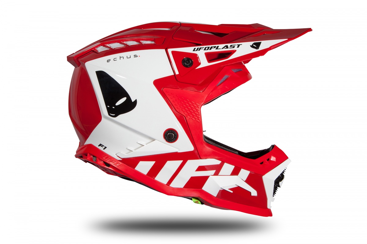 Motocross helmet Echus red and white glossy - Home - HE170 - Ufo Plast