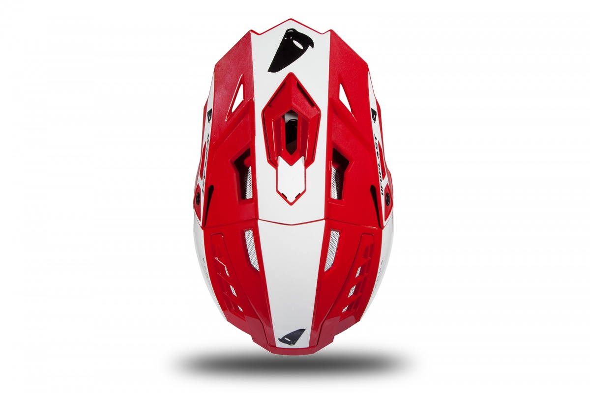 Motocross helmet Echus red and white glossy - Home - HE170 - Ufo Plast