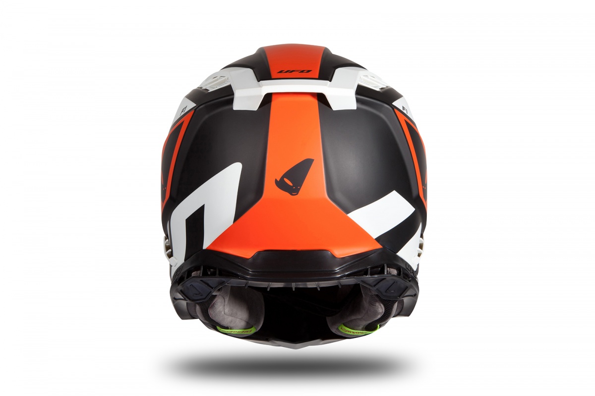 Motocross helmet Echus black, orange and white matt - Home - HE171 - Ufo Plast