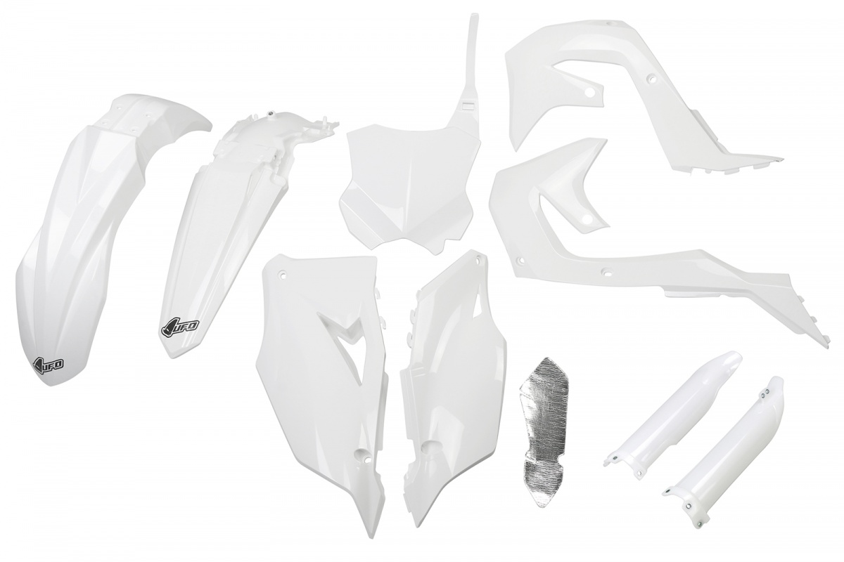 Full Plastic Kit white for Kawasaki KXF 250 (2021-24) - KXF 450 (2019-23) - REPLICA PLASTICS - KAKIT227F-047 - Ufo Plast