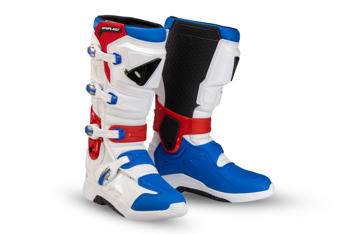 Motocross Xander boots white blue and red - Boots - BO13001-BC - UFO Plast