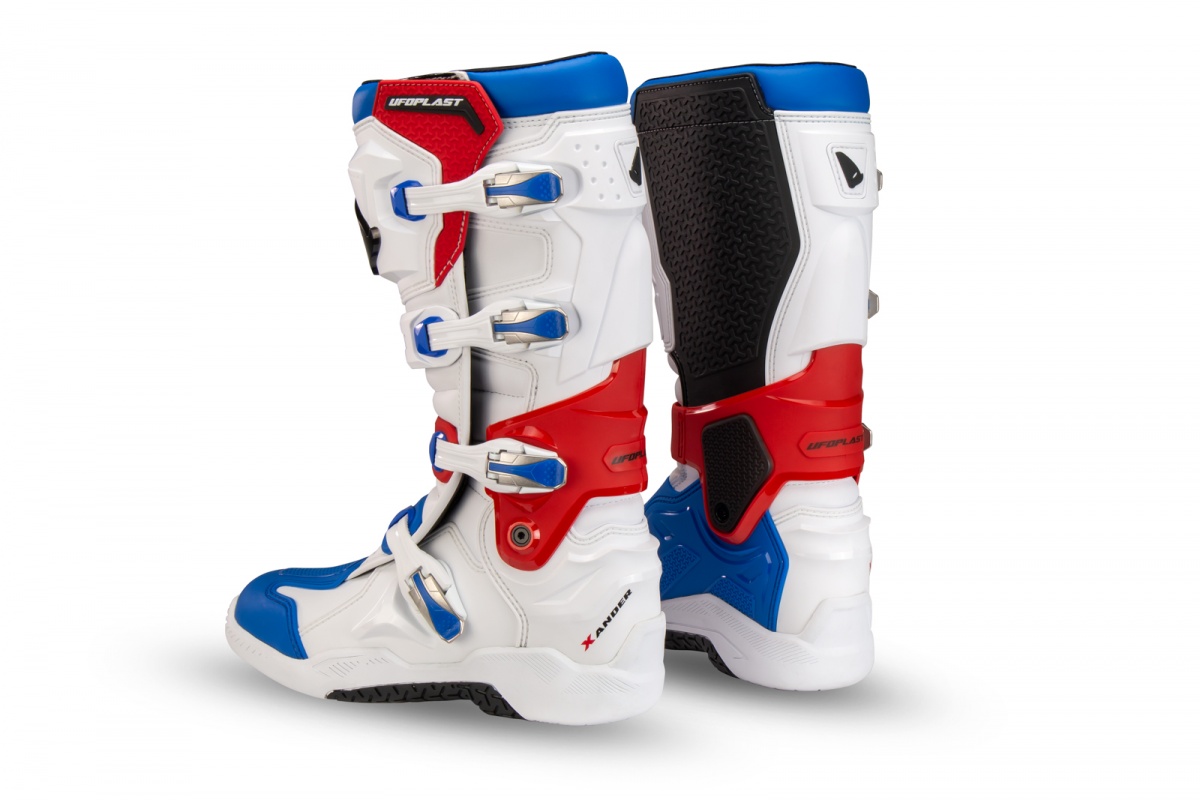 Motocross Xander boots white blue and red - Boots - BO13001-BC - UFO Plast