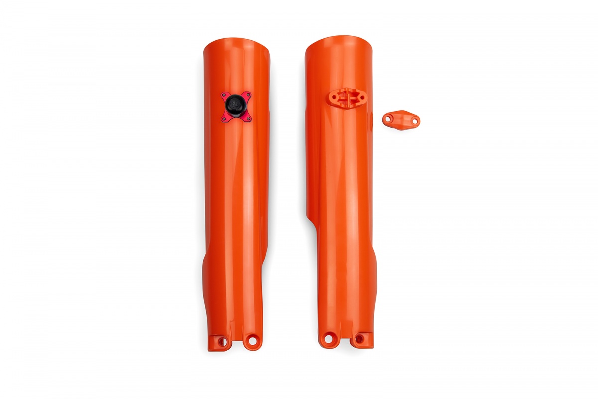 FORK SLIDER PROTECTORS + QUICK STARTER - ORANGE - KTM - KT05015-127 - UFO PLAST