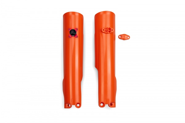 FORK SLIDER PROTECTORS + QUICK STARTER - ORANGE - KTM - KT05015-127 - UFO PLAST