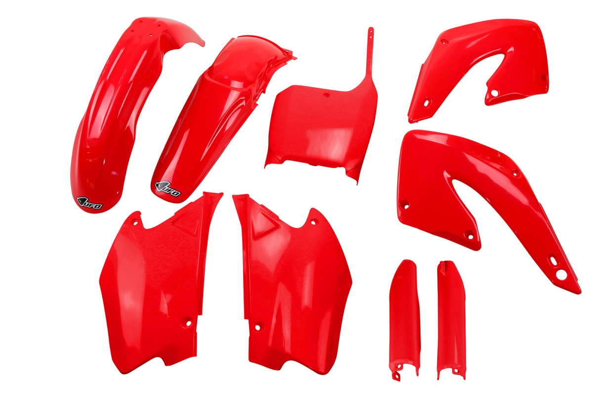 Full Plastic Kit red for Honda CR 125 (2000-01) - CR 250 (2000-01) - REPLICA PLASTICS - HOKIT100F-070 - Ufo Plast