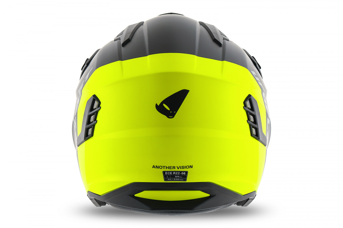 Sheratan cross jet helmet black and neon yellow - Helmets - HE13002-KD - Ufo Plast