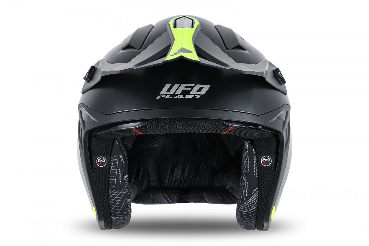 Sheratan cross jet helmet black and neon yellow - Helmets - HE13002-KD - Ufo Plast