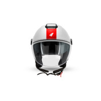 Nixie demijet helmet white and red in Polycarbonate - Helmets - HE13005-WB - Ufo Plast Nixie demijet helmet white and red in Polycarbonate - Helmets - HE13005-WB - Ufo Plast