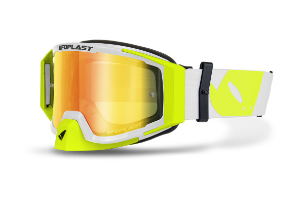 Motocross goggles Wise 2.0 white-neon yellow - Goggles - GO13005-WD - Ufo Plast