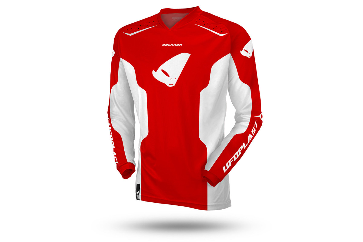 Motocross Oblivion Jersey red and white - CLOTHING - JE13005-BW - Ufo Plast