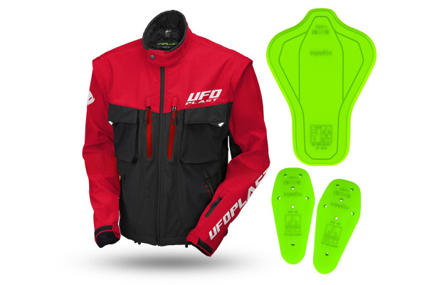Taiga enduro jacket with protections included red - Jackets - JA13002-KB - Ufo Plast