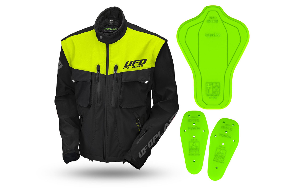 Taiga enduro jacket with protections included neon yellow - Jackets - JA13002-KD - Ufo Plast