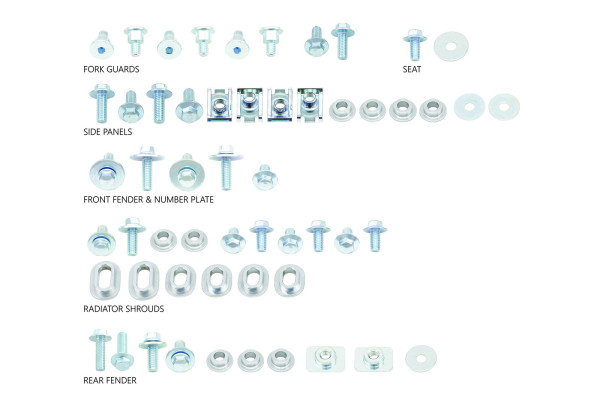 Full plastic fastener kit YAMAHA YZ 125 22-24, YZ 250 22-24