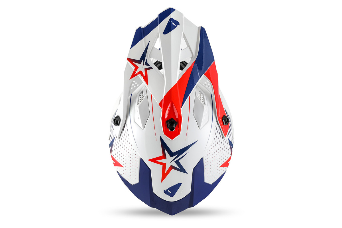 Intrepid Motocross Helmet white, blue, red - Helmets - HE13401-WB - Ufo Plast