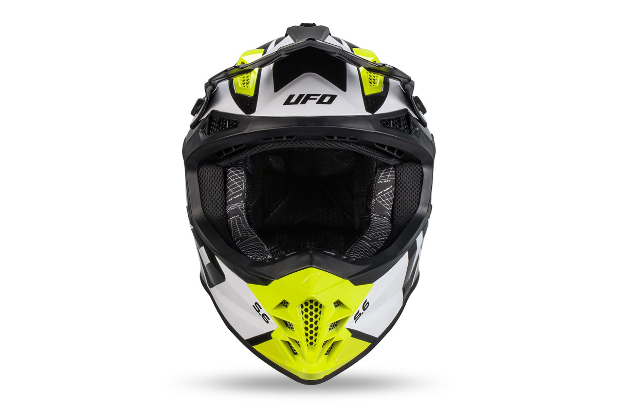 Intrepid Motocross Helmet white, black, neon yellow - Helmets - HE13401-WK - Ufo Plast