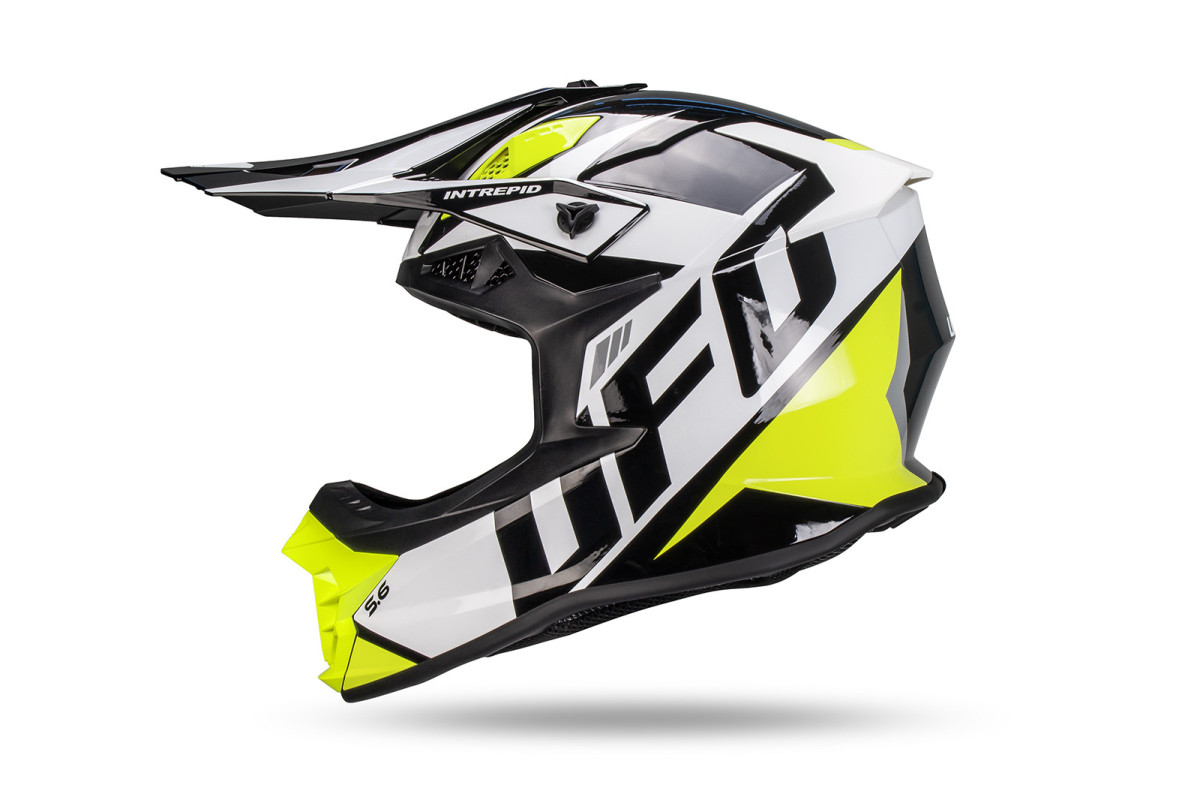 Intrepid Motocross Helmet white, black, neon yellow - Helmets - HE13401-WK - Ufo Plast