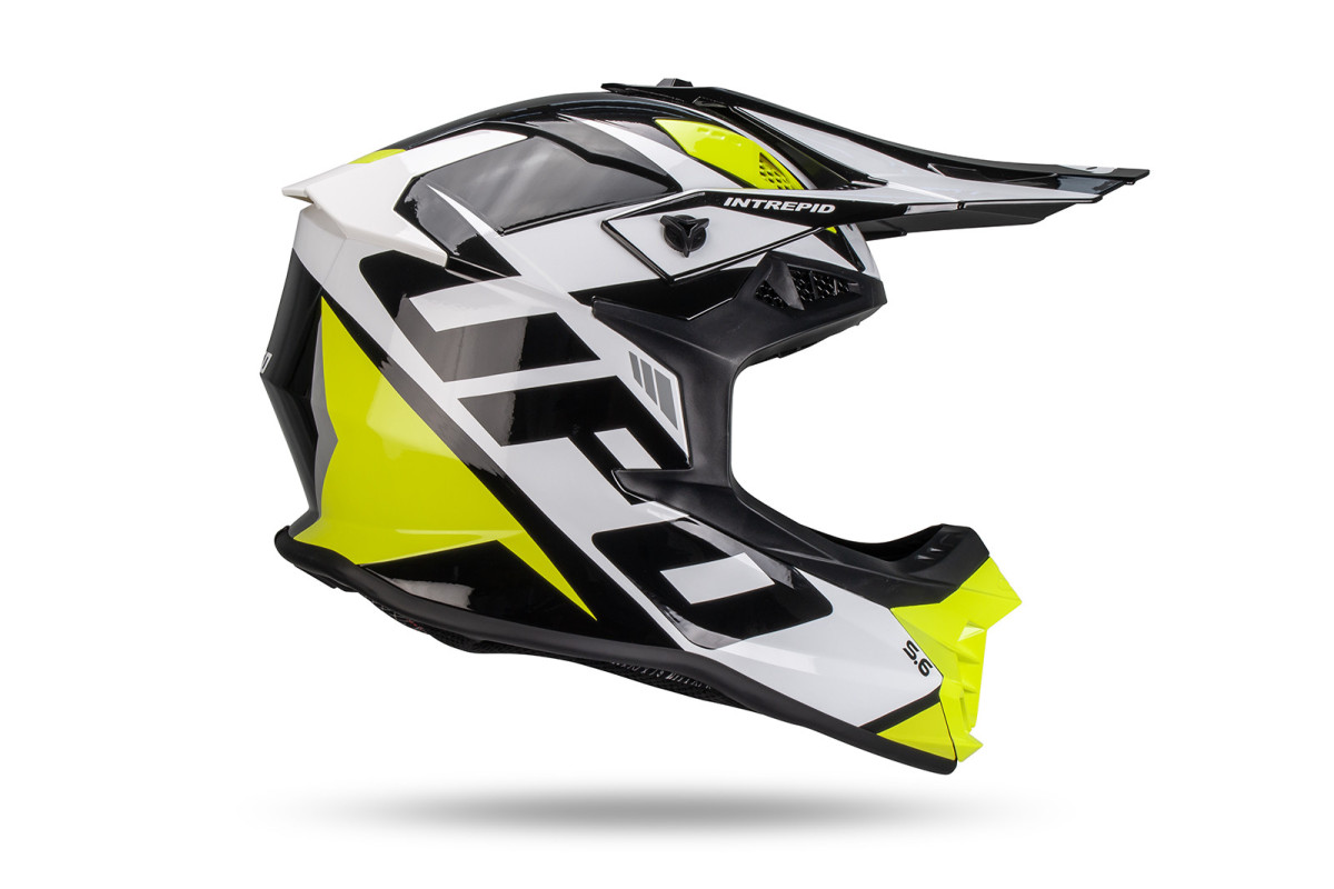 Intrepid Motocross Helmet white, black, neon yellow - Helmets - HE13401-WK - Ufo Plast