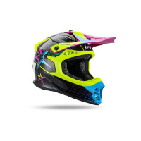 Intrepid Motocross Helmet neon yellow, light blue, purple - Helmets - HE13401-KC - Ufo Plast