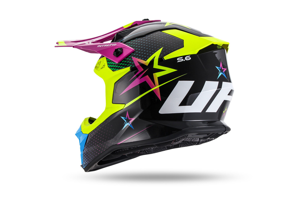 Intrepid Motocross Helmet neon yellow, light blue, purple - Helmets - HE13401-KC - Ufo Plast
