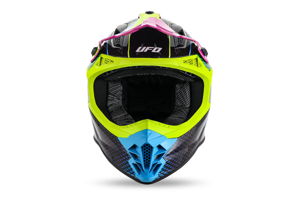 Intrepid Motocross Helmet neon yellow, light blue, purple - Helmets - HE13401-KC - Ufo Plast