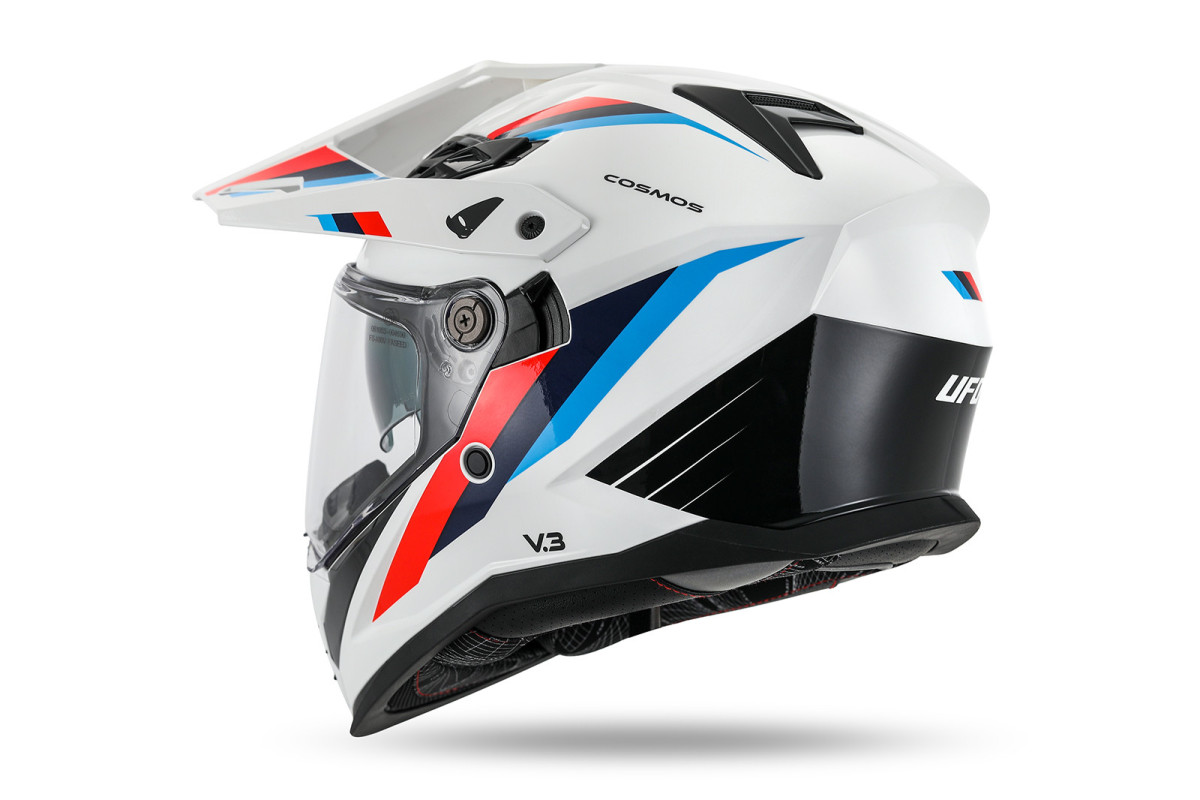 Cosmos Tourer Crossover helmet White, blue and red - Helmets - HE13006-WB - Ufo Plast