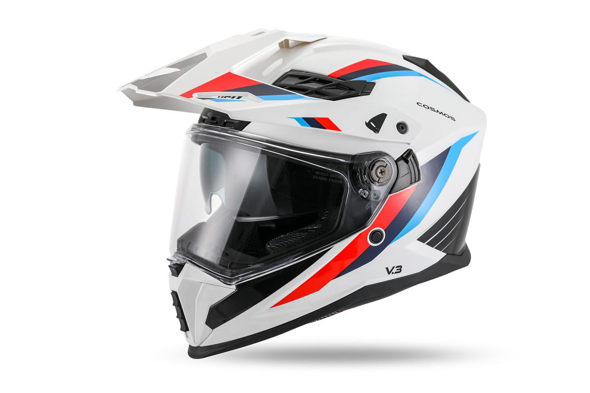 Cosmos Tourer Crossover helmet White, blue and red - Helmets - HE13006-WB - Ufo Plast