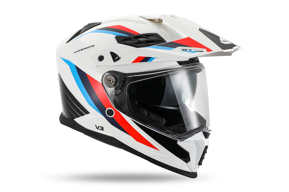 Cosmos Tourer Crossover helmet White, blue and red - Helmets - HE13006-WB - Ufo Plast