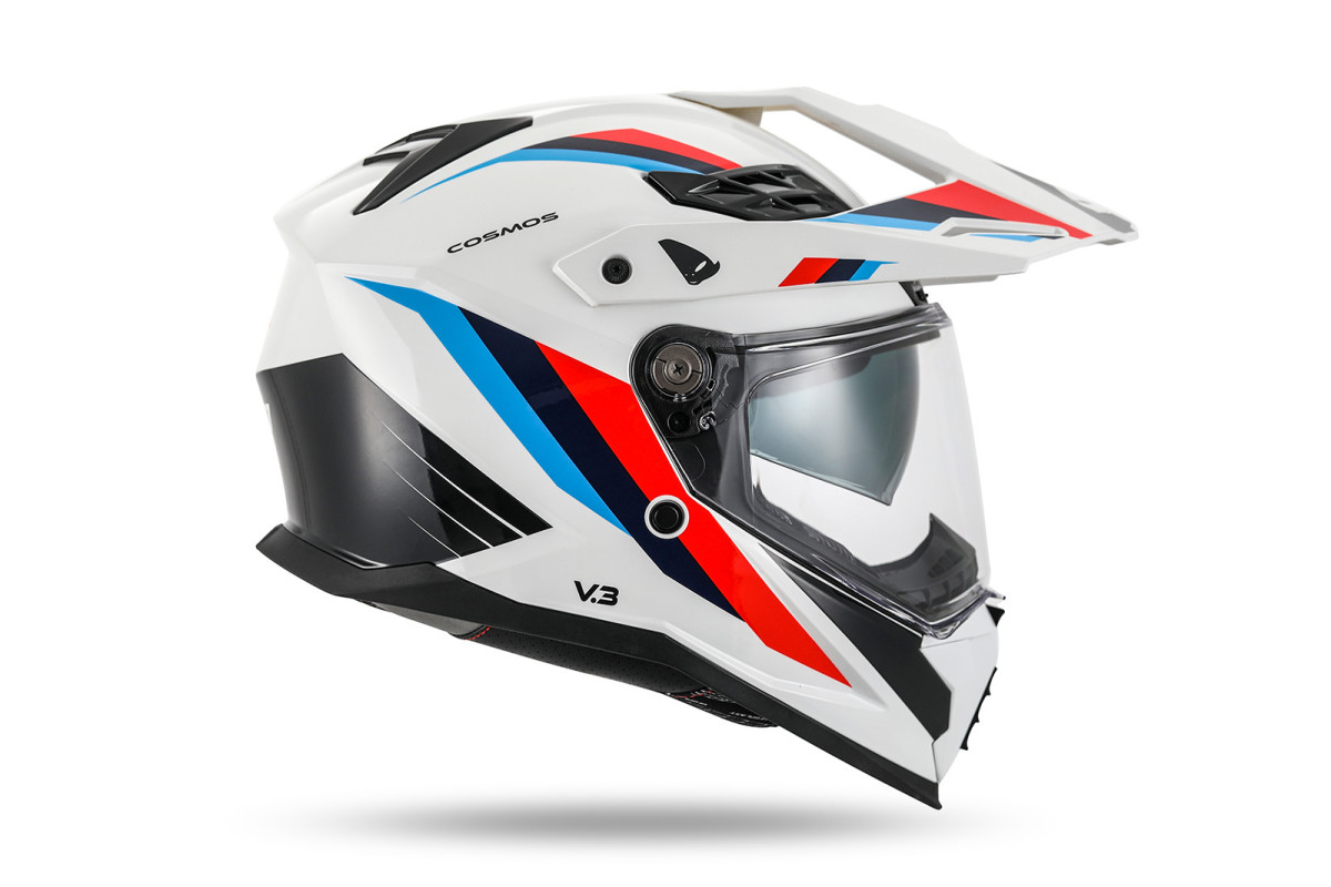 Cosmos Tourer Crossover helmet White, blue and red - Helmets - HE13006-WB - Ufo Plast