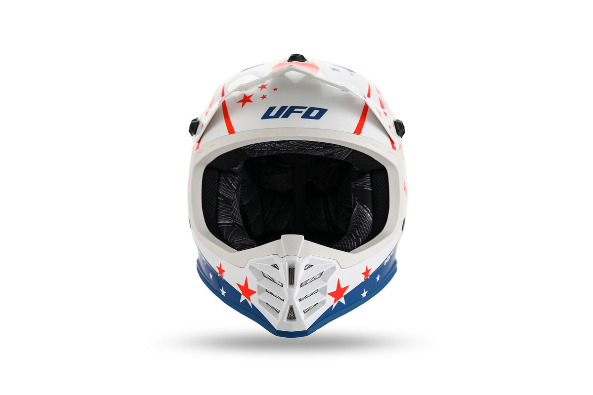 Motocross helmet for kids Korey white and blue - Helmets - HE13600-CW - Ufo Plast