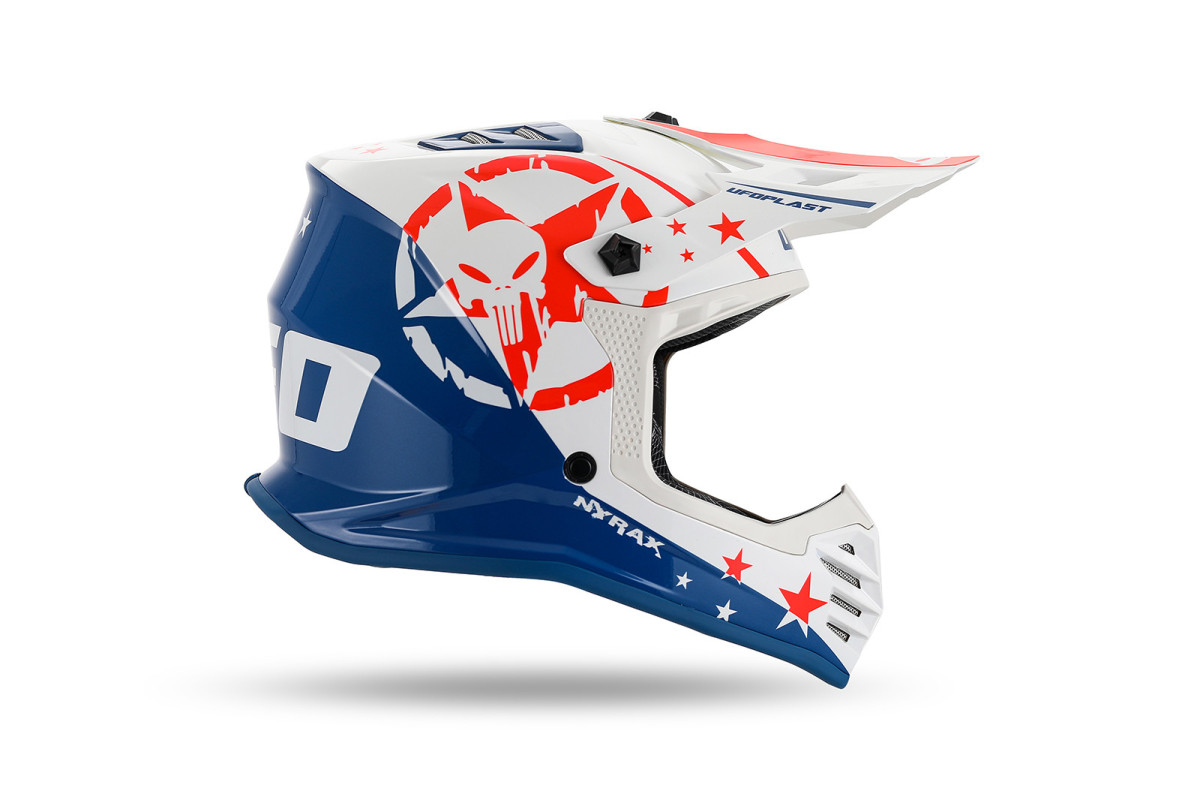 Motocross helmet for kids Korey white and blue - Helmets - HE13600-CW - Ufo Plast