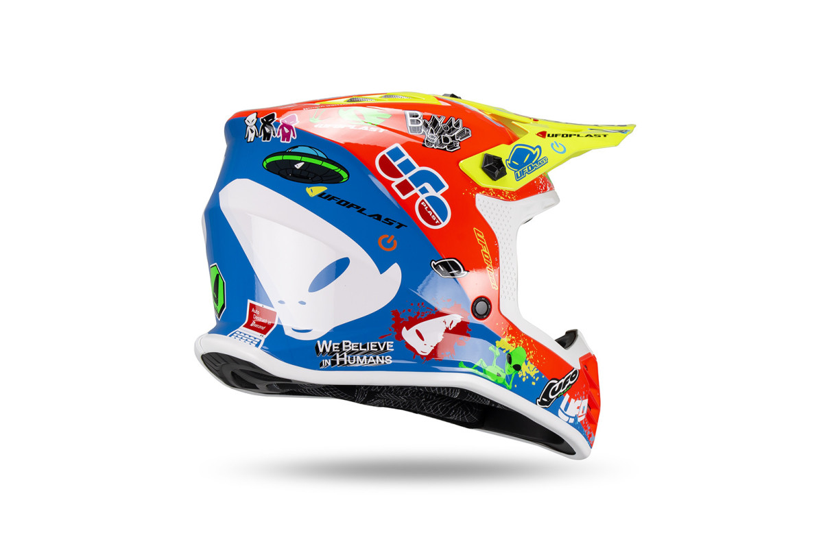 Motocross helmet for kids Korey yellow, red and blue - Helmets - HE13600-BU - Ufo Plast
