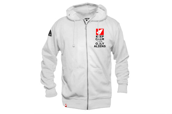 Long-sleeved hooded sweatshirt, white - Ufo Plast MG04566